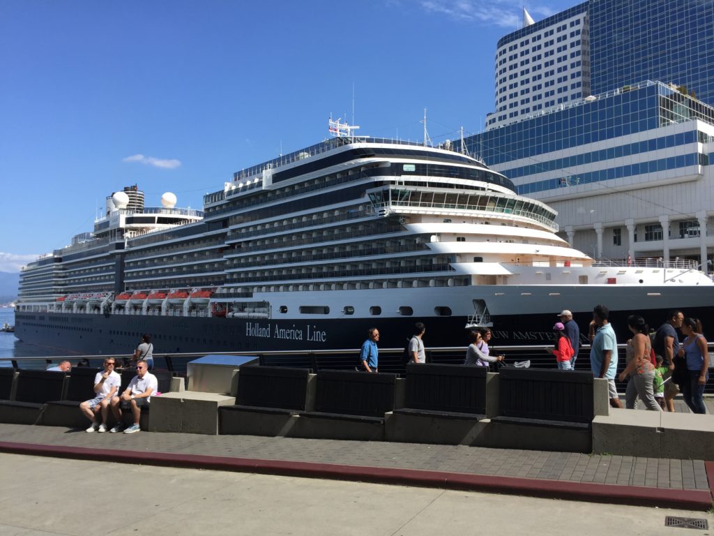 Massive cruise ship docked at Canada Place, Vancouver