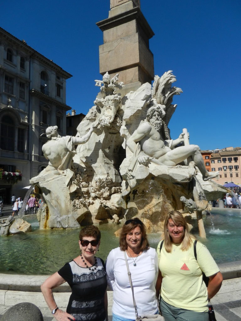 Admiring Bernini's Fountain of the Four Rivers with my lovely travel friends!