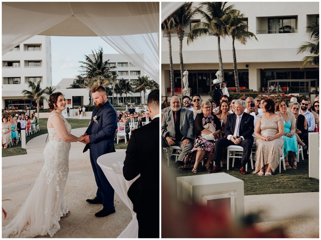 guests watching wedding ceremony at hyatt ziva cancun