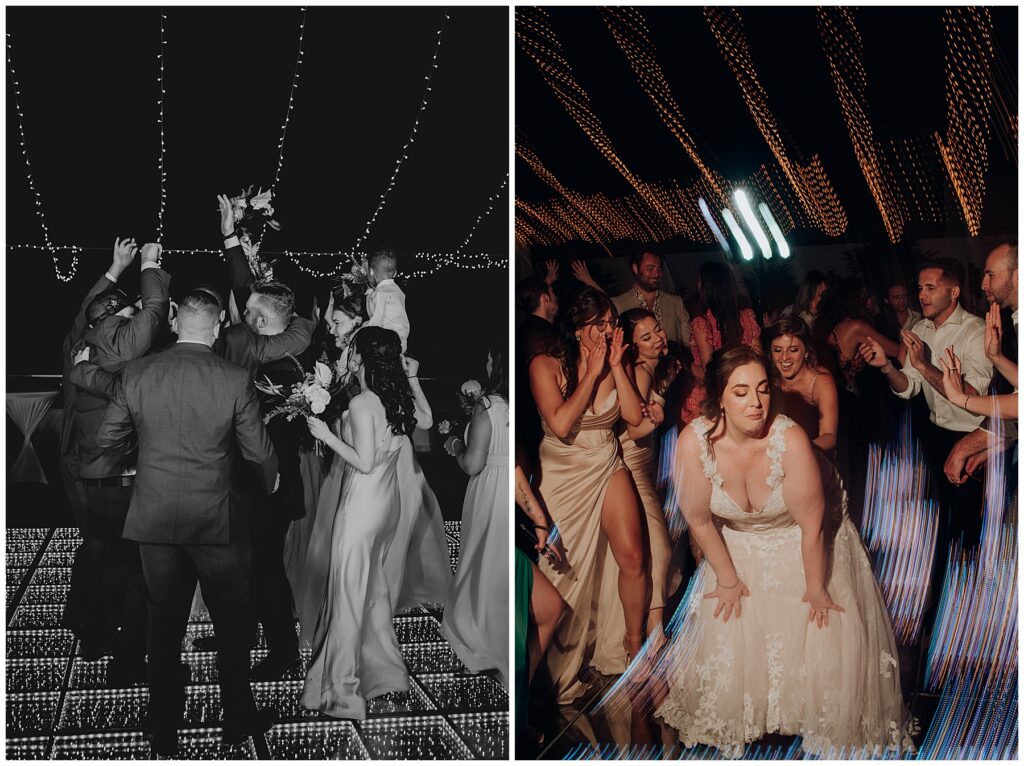 bride dancing during wedding reception